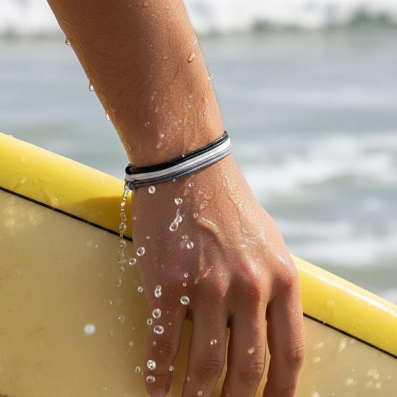 Luck Strings Adjustable Wax Nylon Cord Bracelet for Men Women Adult - Vegan Leather String | Unisex Waterproof Nautical & Surfer Style Friendship Gift, Minimalist - Image 3